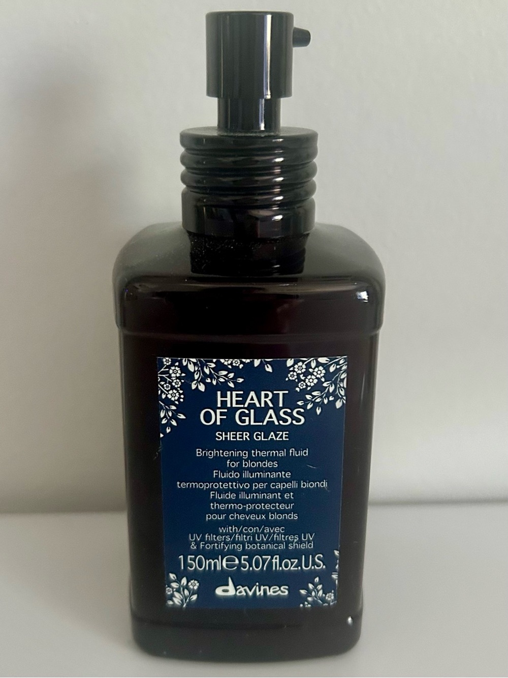 Davines Heart of Glass Sheer Glaze Brightening Thermal Fluid — 150ml UNOPENED